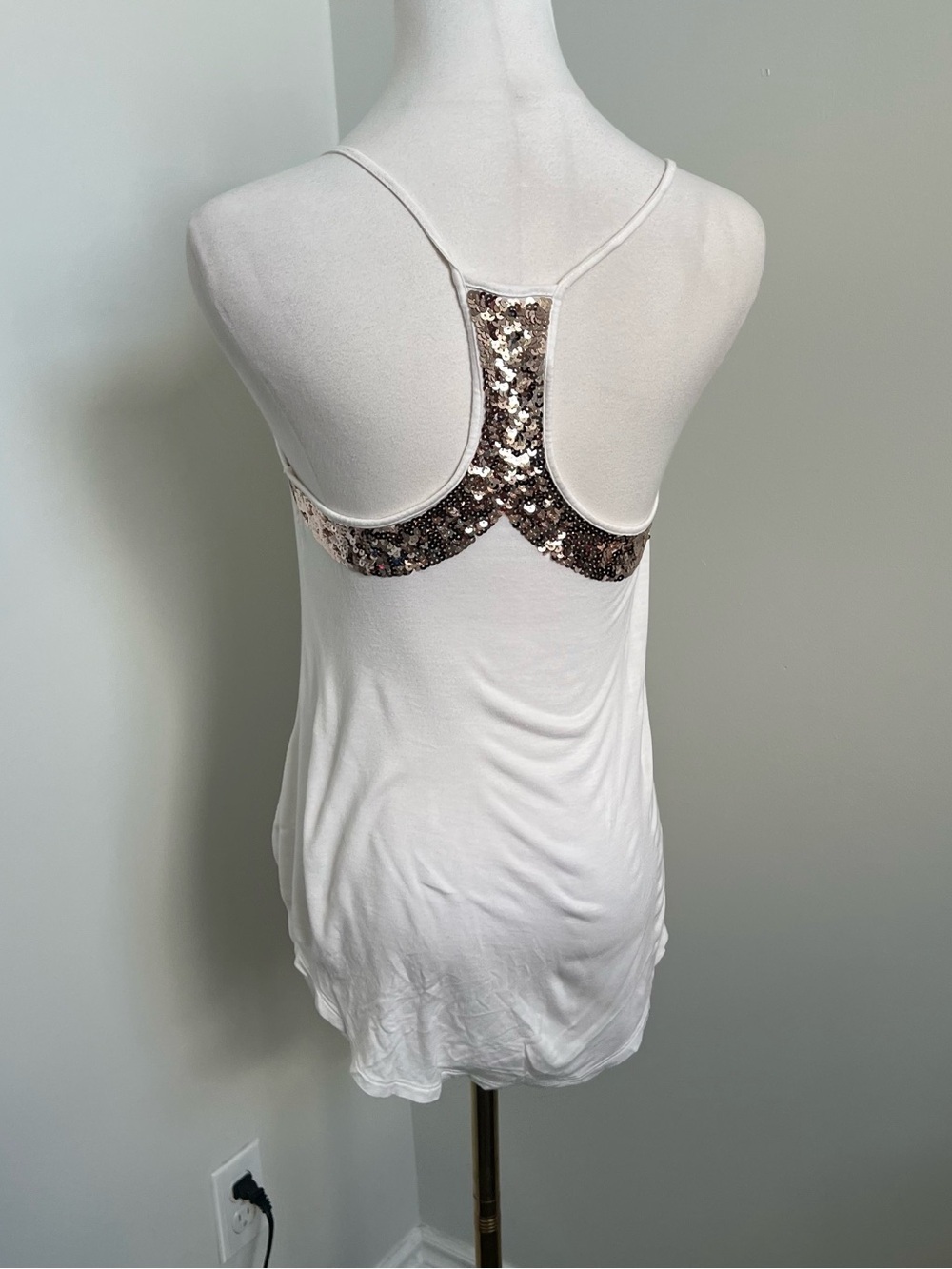 White Sequin Fairycore Summer Tank Top – Y2K Coquette Festival Cami XS - Picture 5 of 6